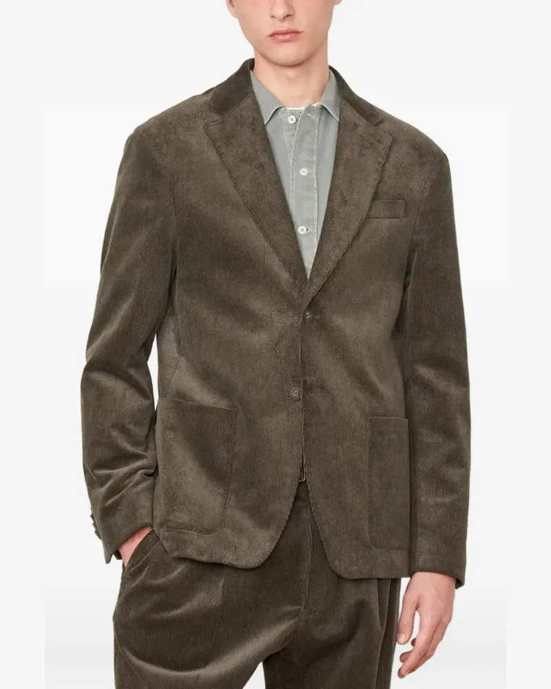 Officine Generale Michel corduroy single-breasted blazer - Grün Grün