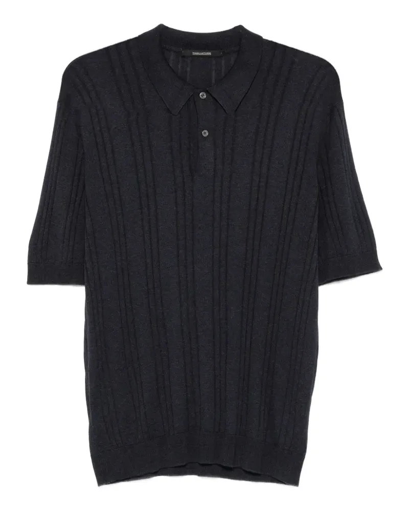 Tagliatore Peyton ribbed-knit polo shirt - Blau Blau