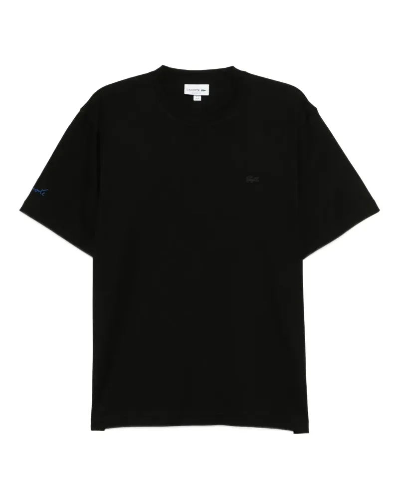 Lacoste T-Shirt mit Stickerei - Schwarz Schwarz