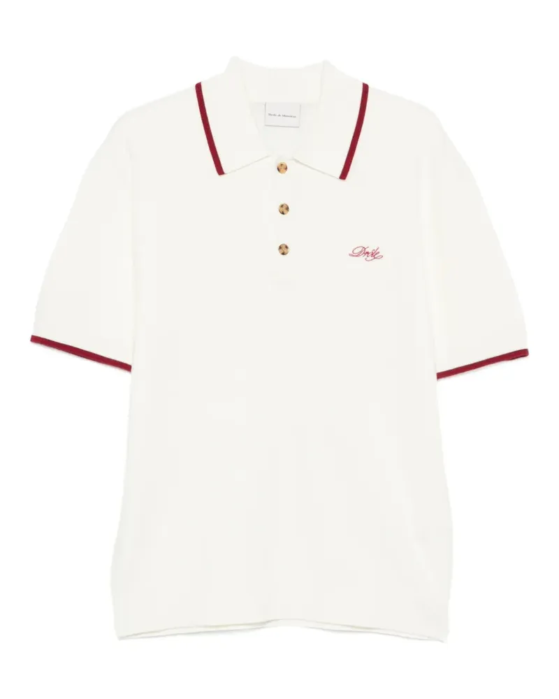 Drôle de Monsieur Poloshirt mit Kontrastdetails - Weiß Weiß