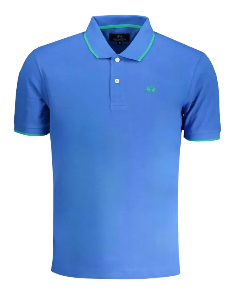 La Martina Poloshirt mit Kontrastdetails - Blau Blau