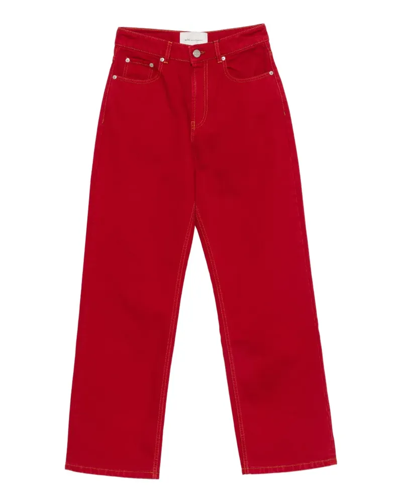 AMI Paris Straight-Leg-Jeans mit Kontrastnähten - Rot Rot