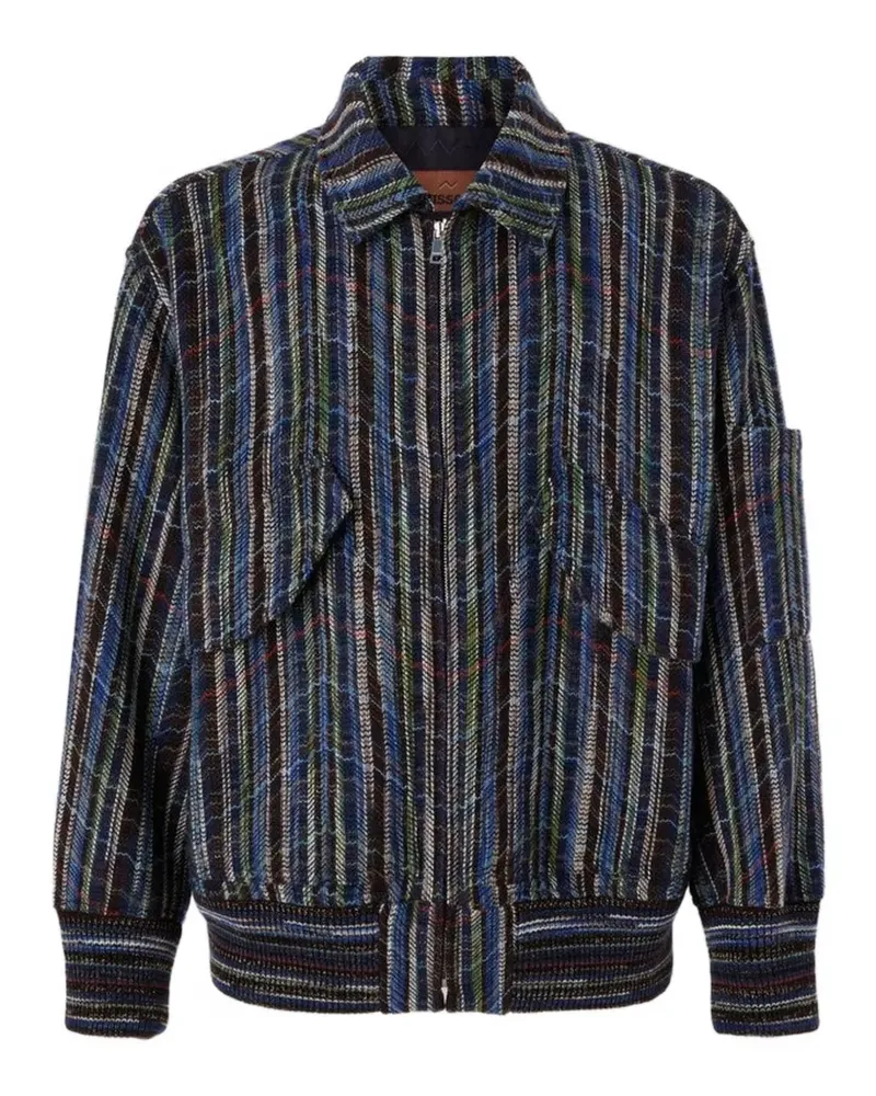 Missoni Zickzackstrick-Jacke mit Reißverschluss - Blau Blau