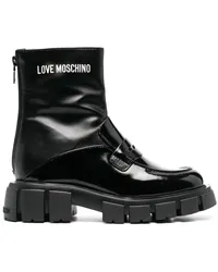 Moschino Stiefeletten mit Logo-Print Schwarz