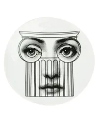 Fornasetti Teller mit Gesichts-Print Schwarz