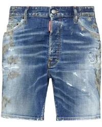 Dsquared2 Jeans-Shorts in Distressed-Optik Blau