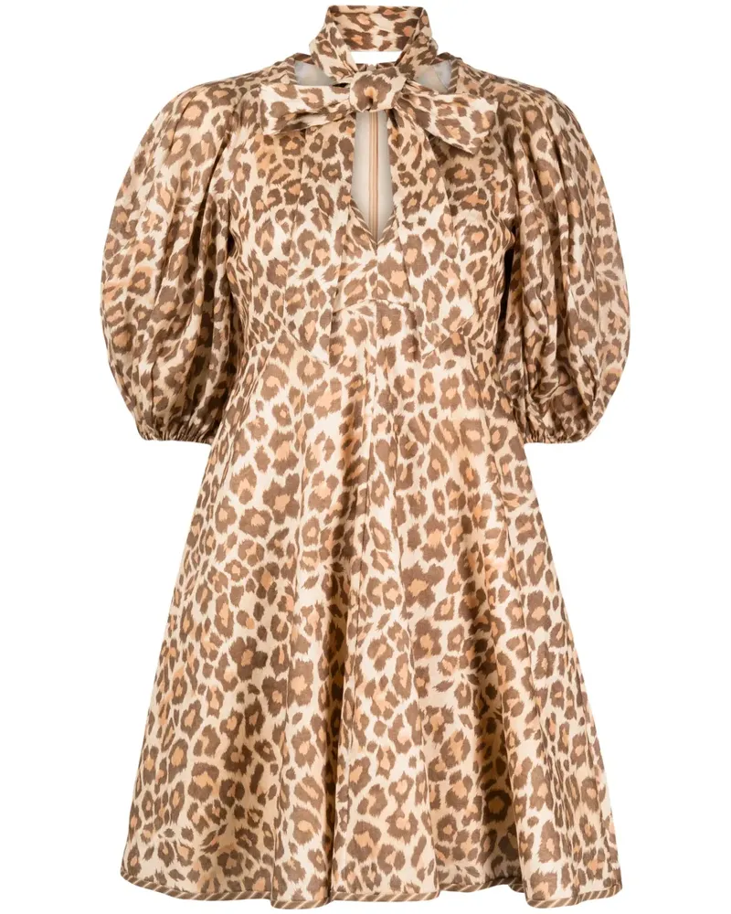 Zimmermann Minikleid mit Leoparden-Print - Mehrfarbig Mehrfarbig