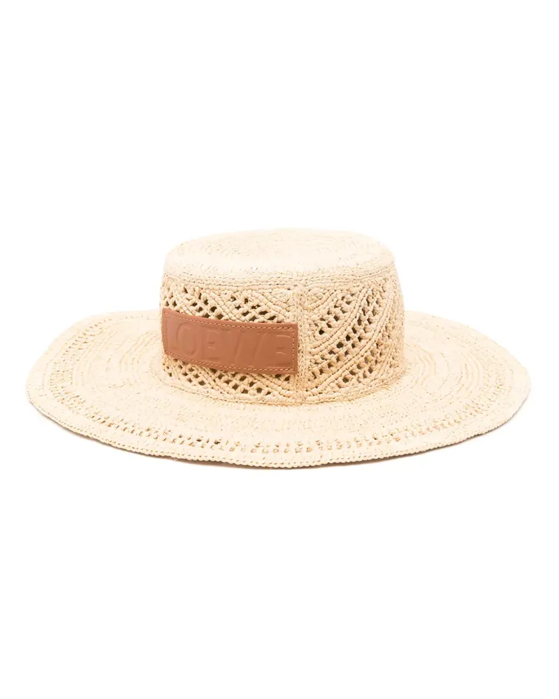Loewe Sonnenhut mit Logo-Patch - Nude Nude