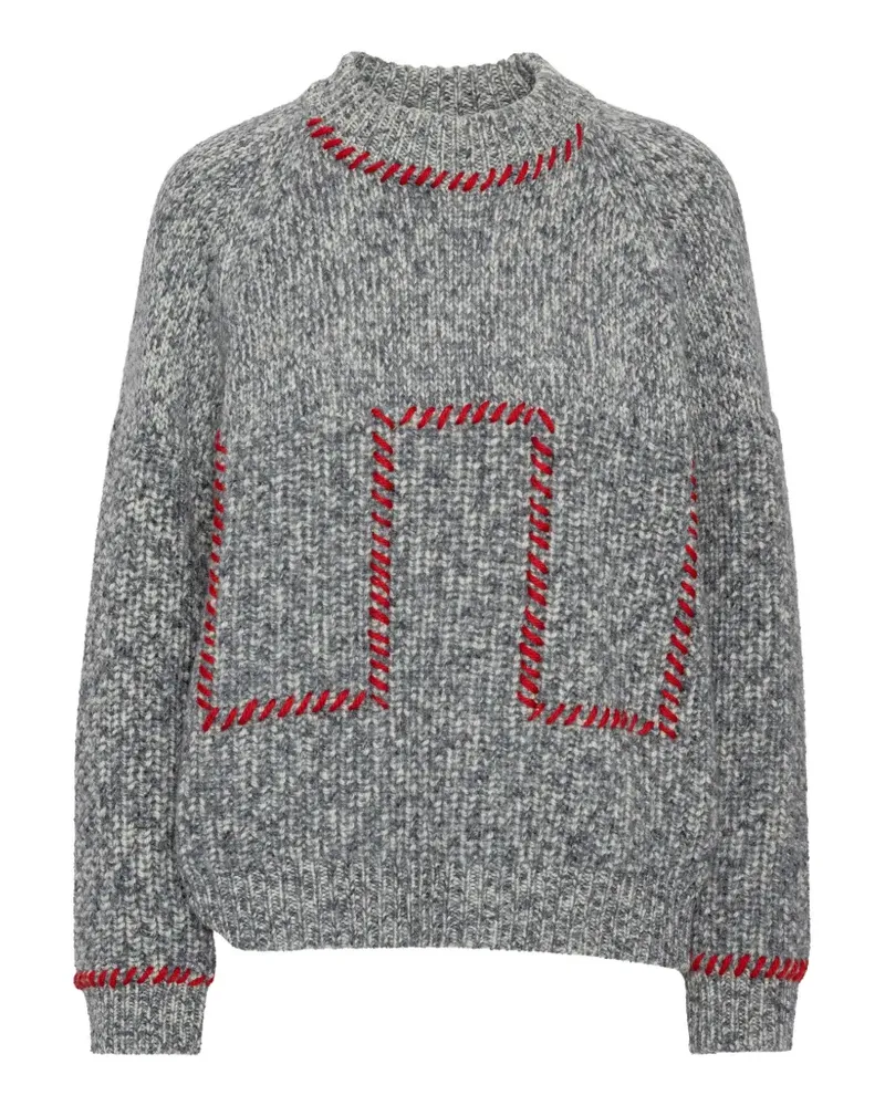 Henrik Vibskov Grobstrick-Pullover mit Ziernähten - Grau Grau