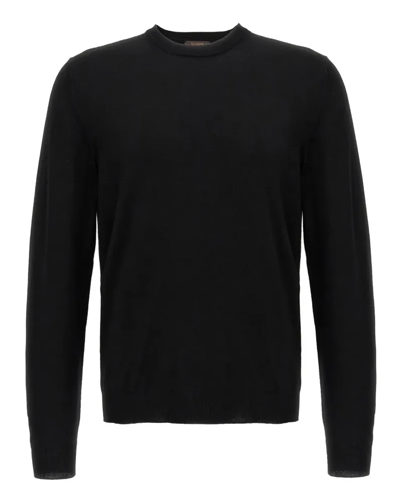 Zanone Rundhals-Pullover mit Umschlag - Schwarz Schwarz