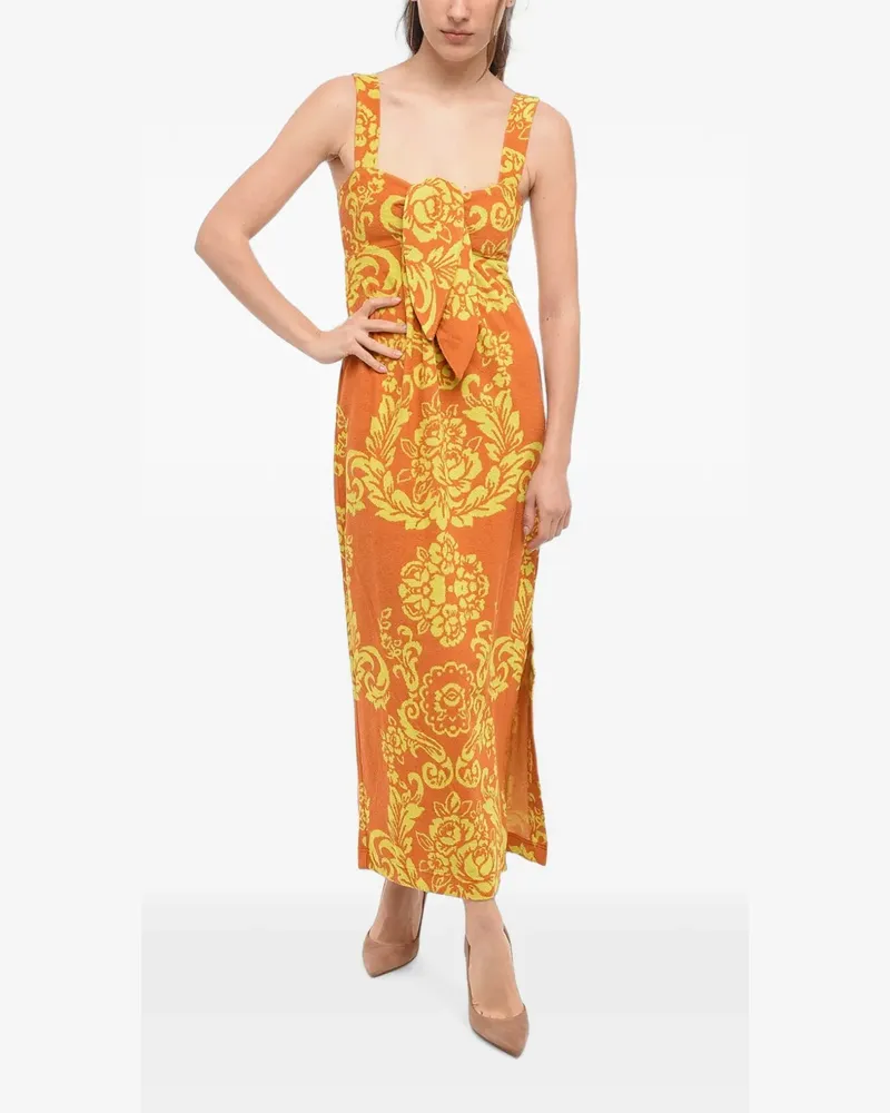 ALEMAIS Alby floral-print midi dress - Orange Orange