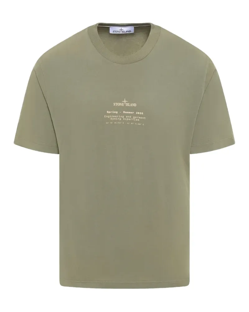 Stone Island T-Shirt mit Logo-Print - Grün Grün