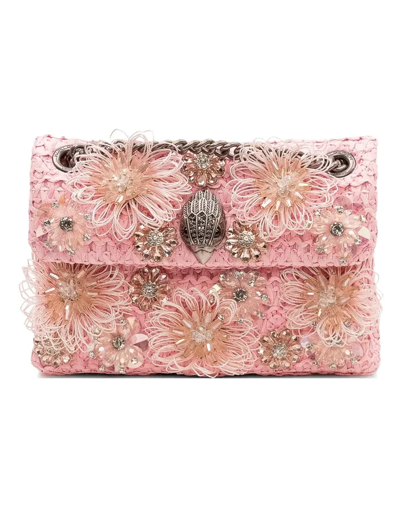 Kurt Geiger Mini Kensington floral-appliqué shoulder-bag - Rosa Rosa