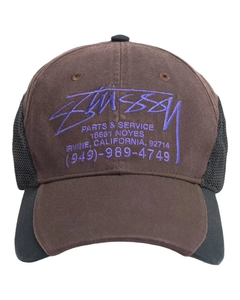 Stüssy logo-embroidered mesh-panel baseball cap - Braun Braun