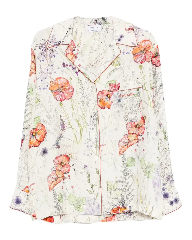 Alexander McQueen floral-print shirt - Nude Nude