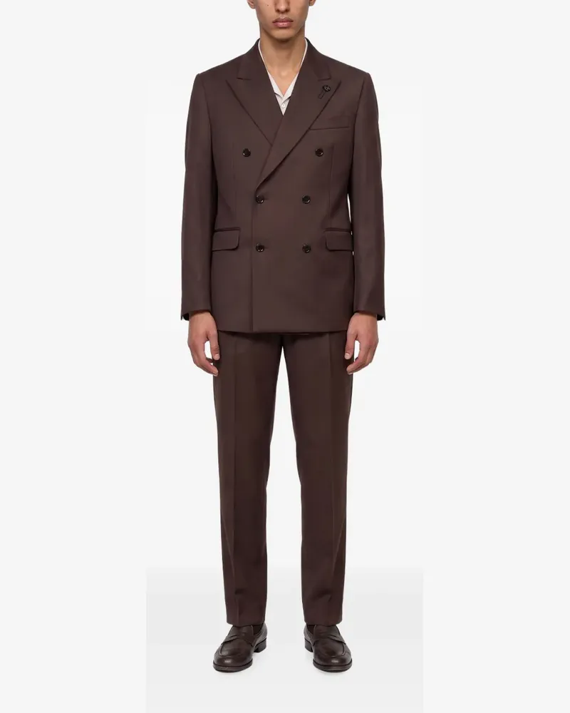 LARDINI double-breasted peaked-lapel suit - Braun Braun