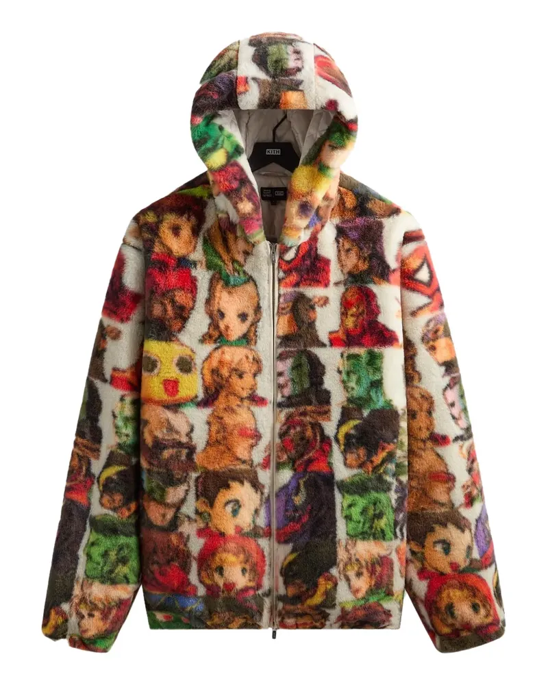 KITH x Marvel x Capcom Fighter Hoodie aus Faux Fur - Weiß Weiß