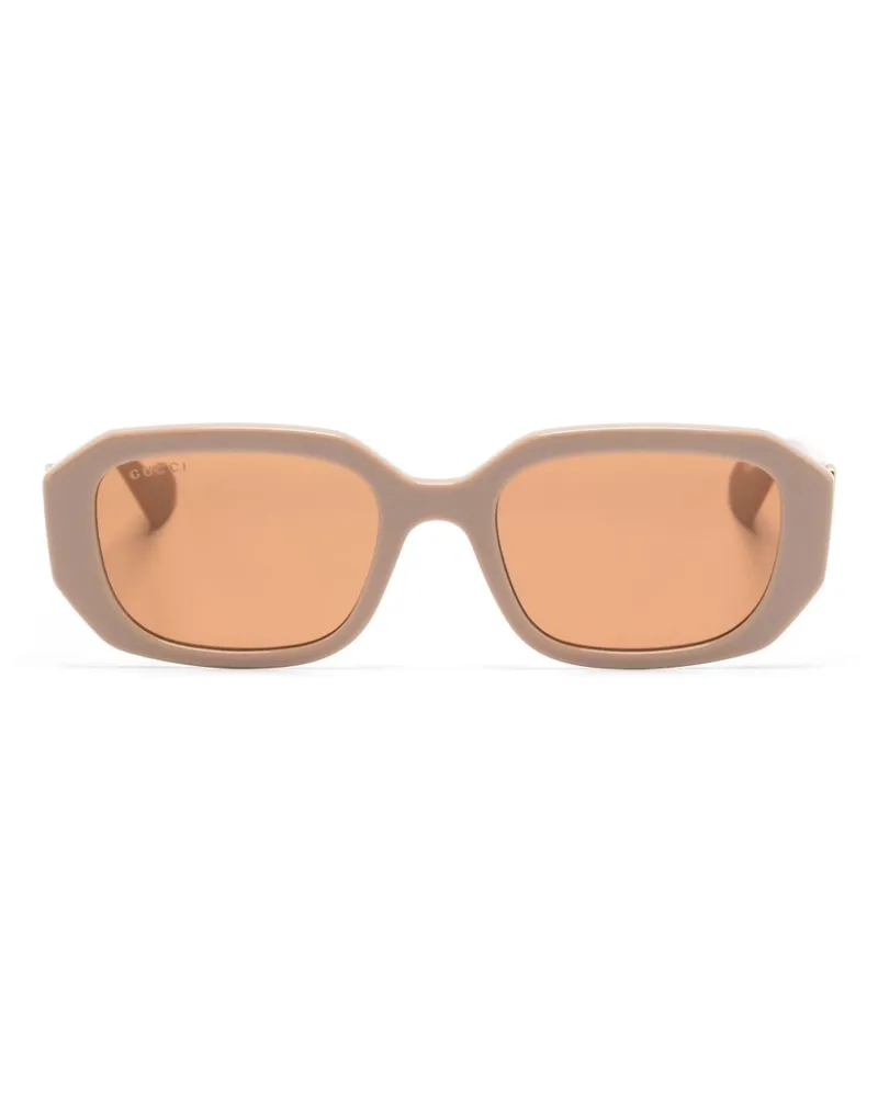 Gucci GG Sonnenbrille mit geometrischem Gestell - Nude Nude