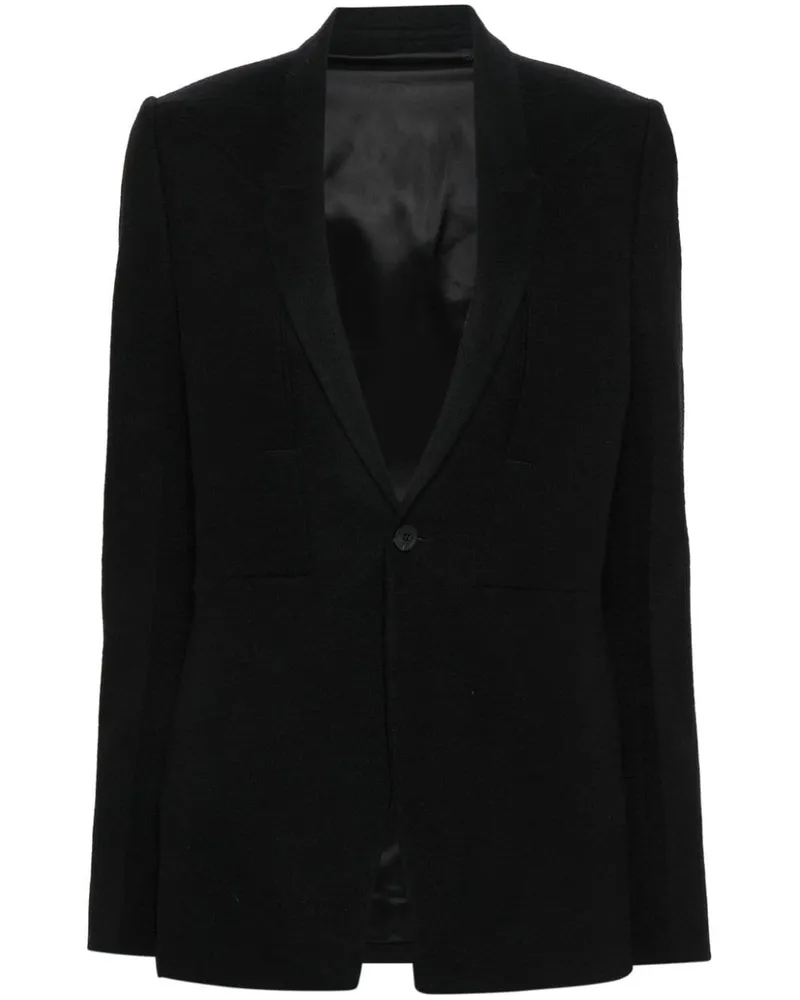 Rick Owens Einreihiger Blazer - Schwarz Schwarz