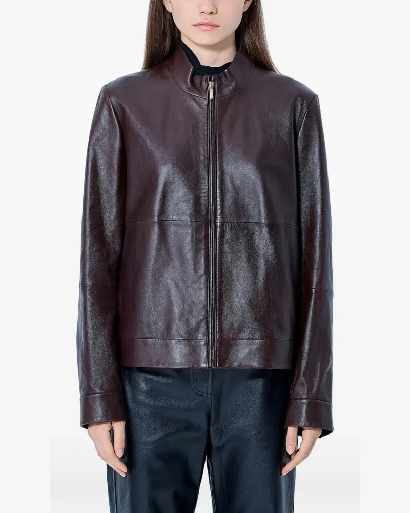 Max Mara Bikerjacke mit Stehkragen - Braun Braun