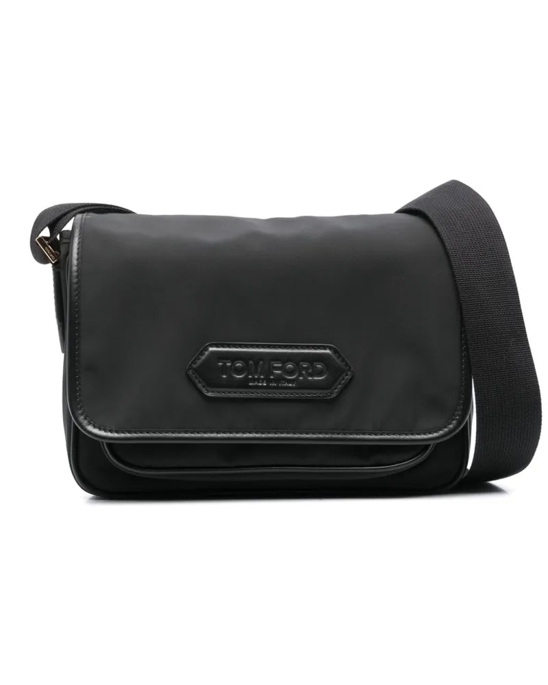 Tom Ford Kuriertasche mit Logo-Patch - Schwarz Schwarz