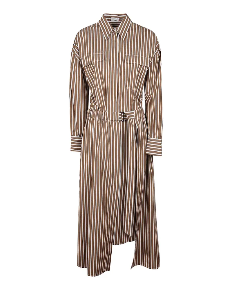 Brunello Cucinelli striped midi shirt dress - Nude Nude