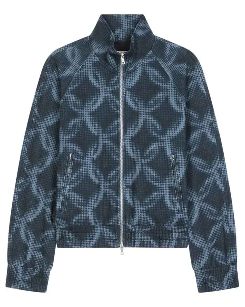 Dries van Noten Pixel Chain Jacke Blau