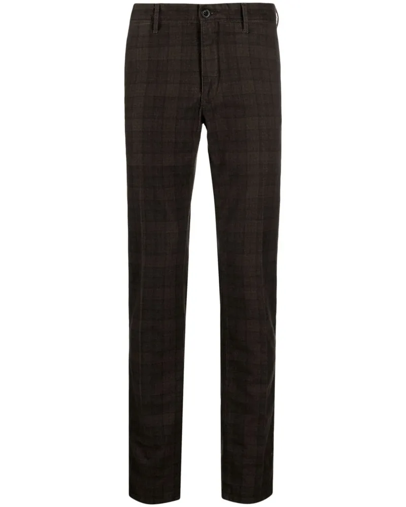 Incotex Karierte Straight-Leg-Hose - Braun Braun