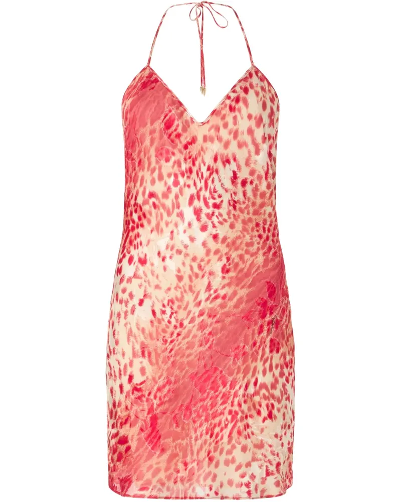Roberto Cavalli Minikleid mit Jaguar-Print - Rot Rot