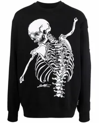 Philipp Plein Sweatshirt mit Skelett-Print Schwarz