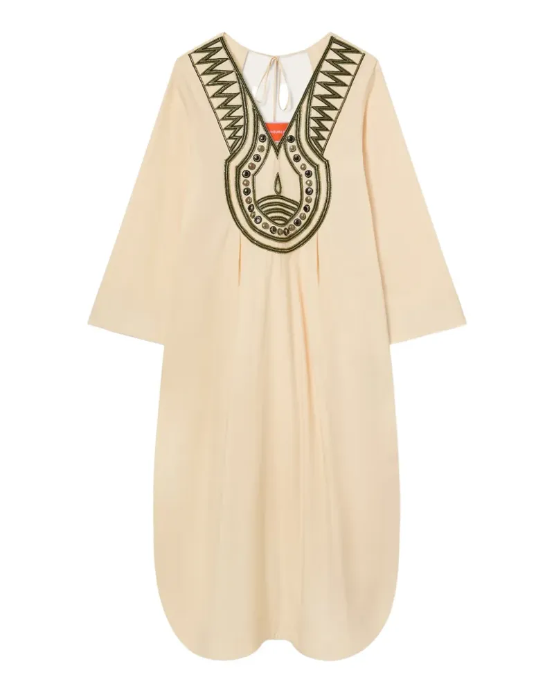 La DoubleJ Besticktes Twin Flame Kleid - Nude Nude