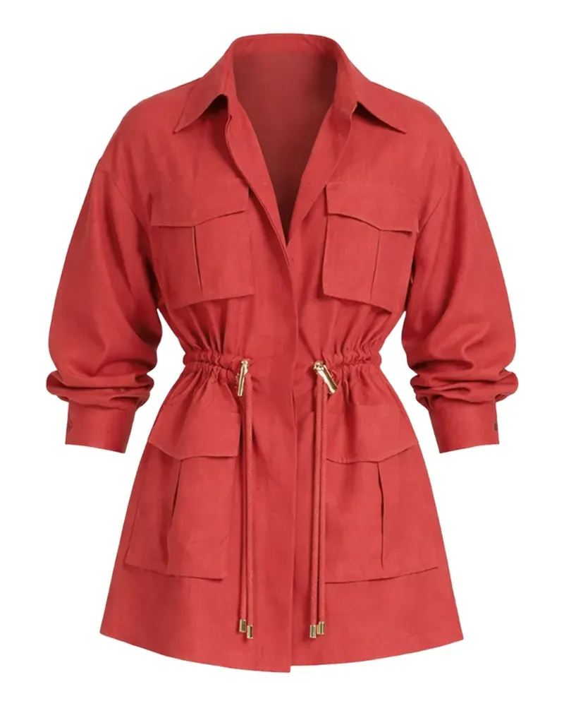 Elie Saab Seidenhemd mit Kordelzug - Rot Rot