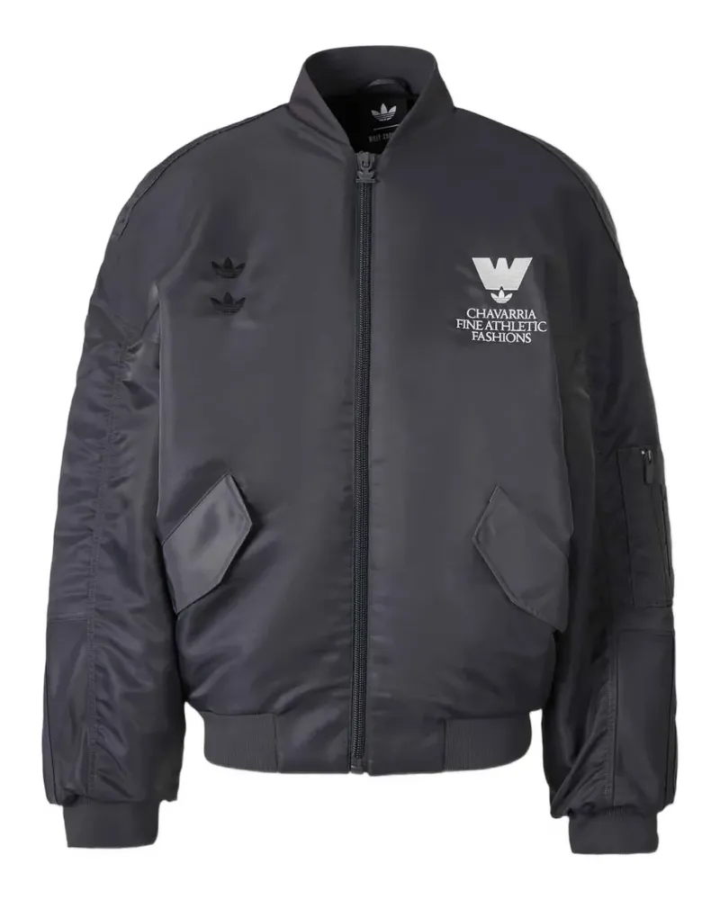 adidas x Willy Chavarria logo-embroidered bomber jacket - Grau Grau