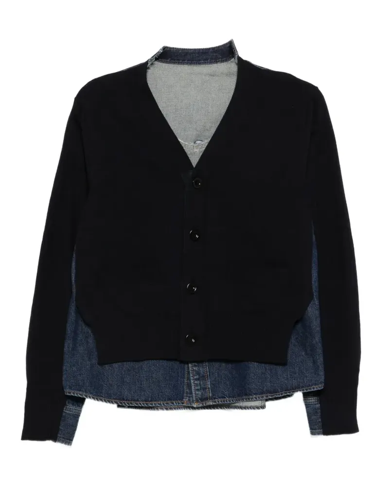 Sacai denim knit cardigan - Blau Blau