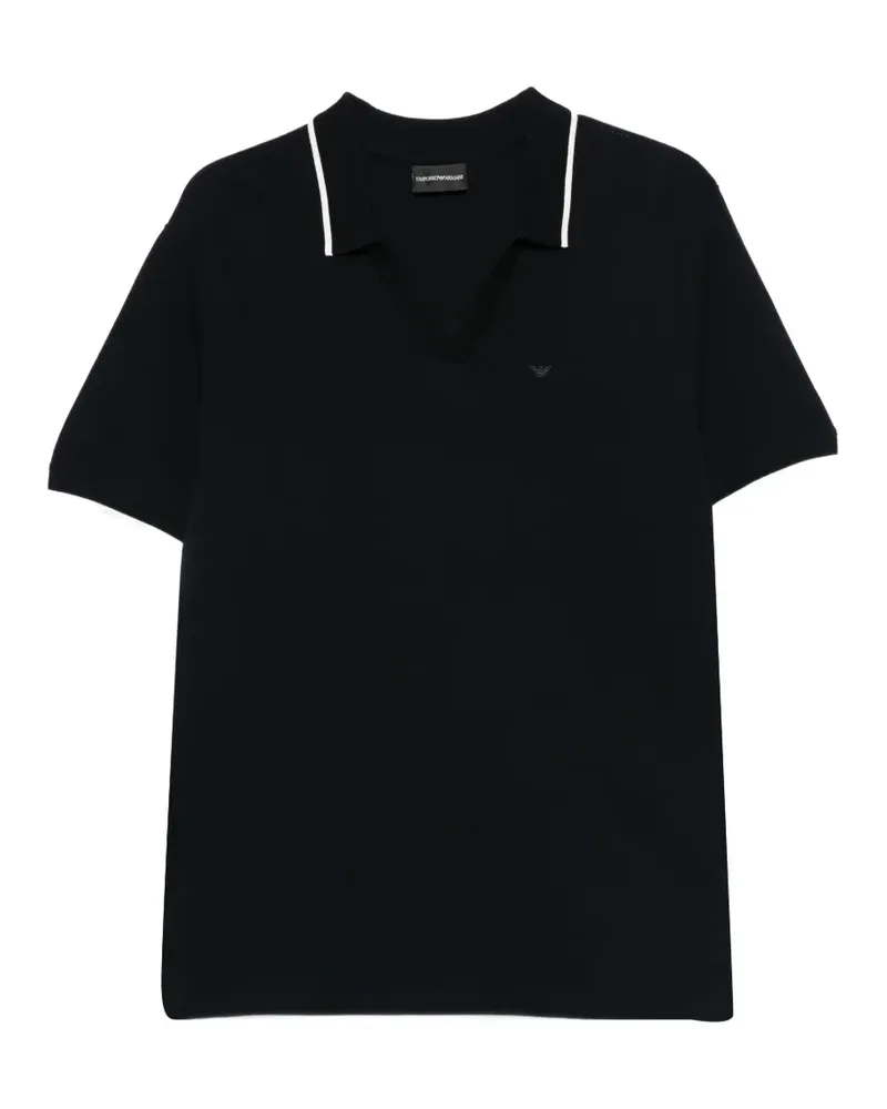 Emporio Armani T-Shirt mit Kontrastbesatz - Blau Blau