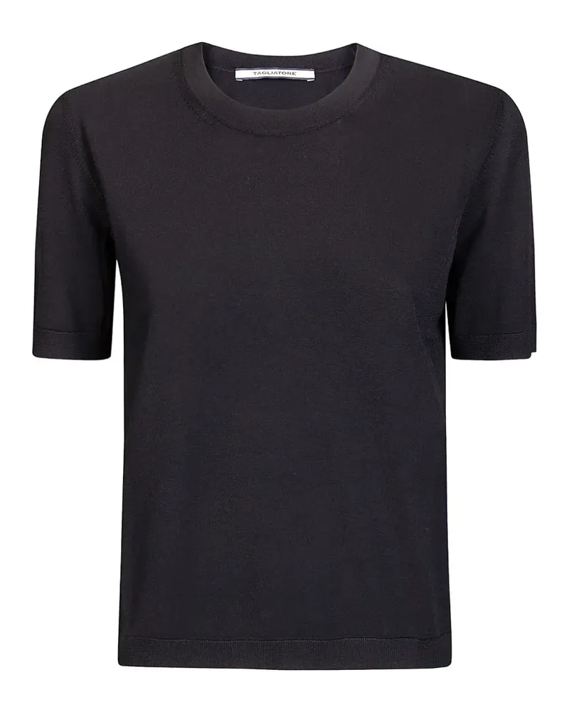 Tagliatore T-Shirt mit Rundhalsausschnitt - Schwarz Schwarz