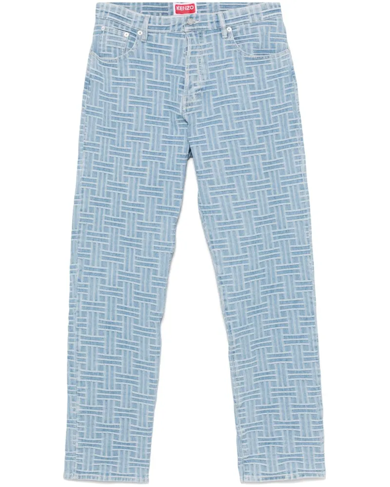 Kenzo Weave Bottan Jeans - Blau Blau