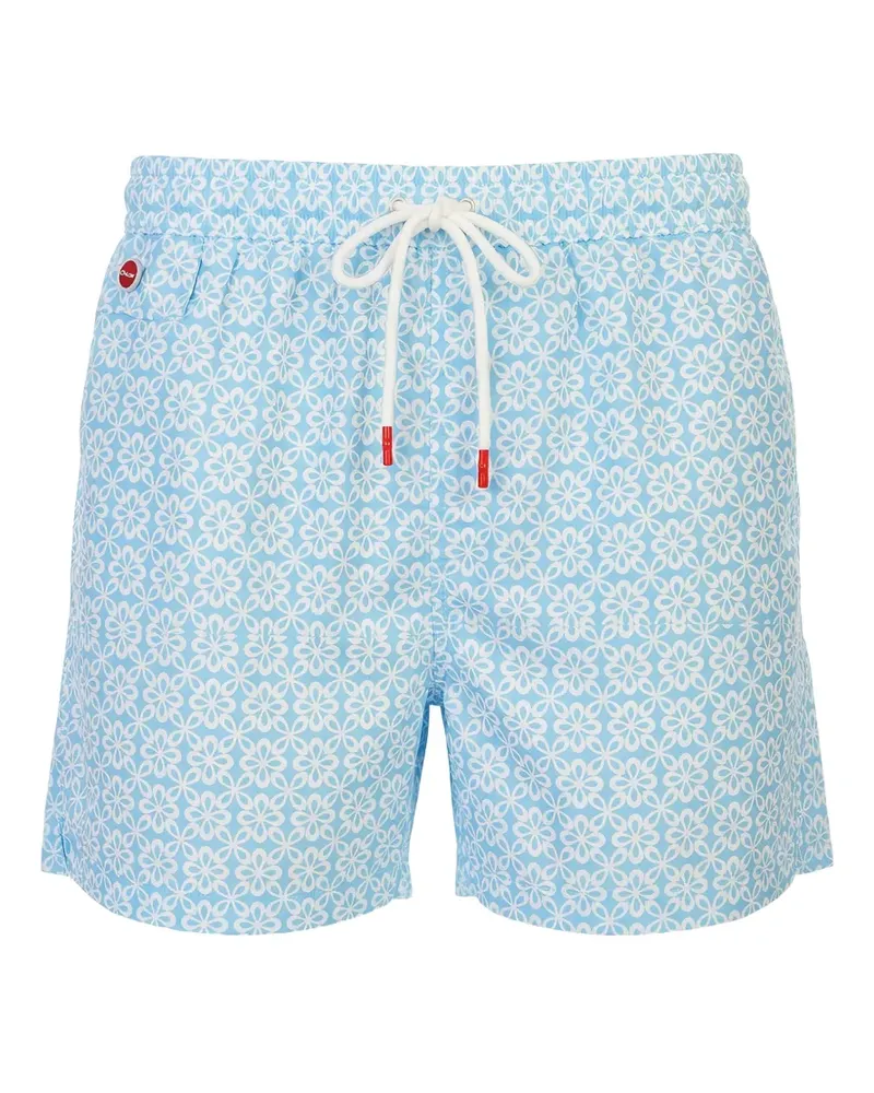 Kiton floral-print swim shorts - Blau Blau
