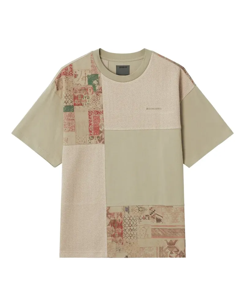 Musium Div. Gewebtes Patchwork-T-Shirt - Nude Nude