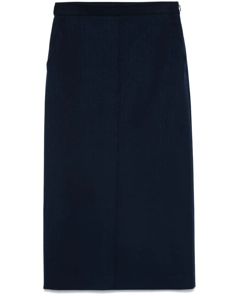 Twin-Set Lurex-Midirock mit Nadelstreifen - Blau Blau