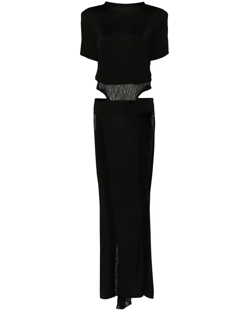 ALMAZ Coupe Abendkleid mit Spitzeneinsätzen - Schwarz Schwarz