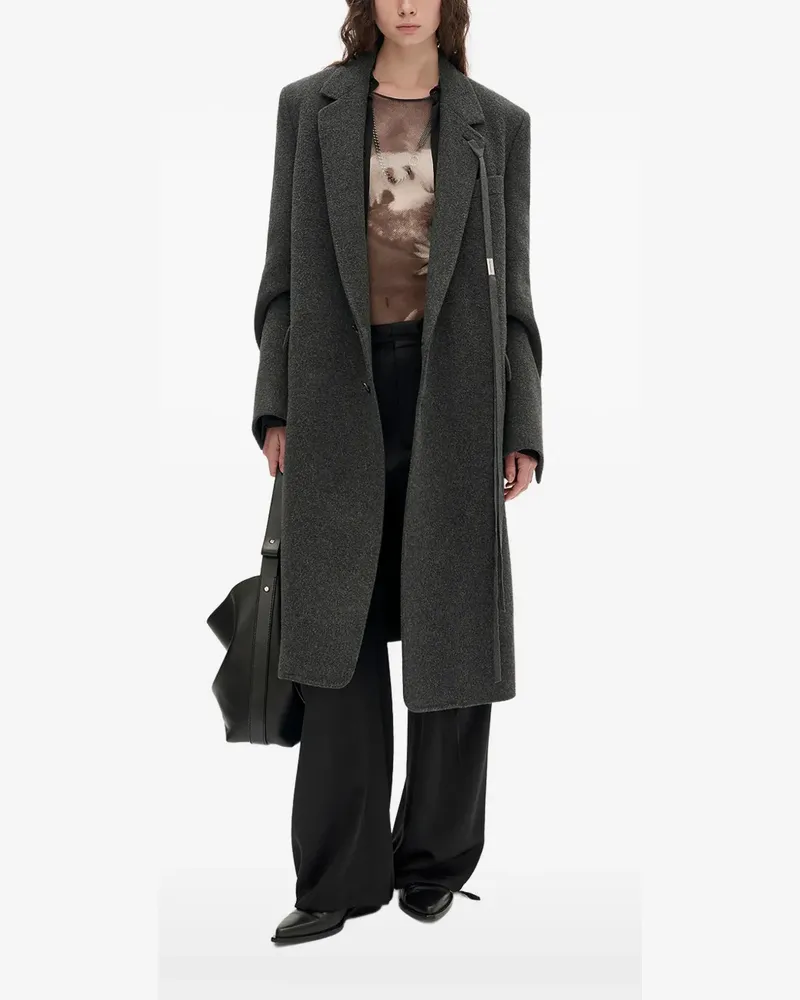 Ann Demeulemeester Viv Mantel mit fallendem Revers - Grau Grau