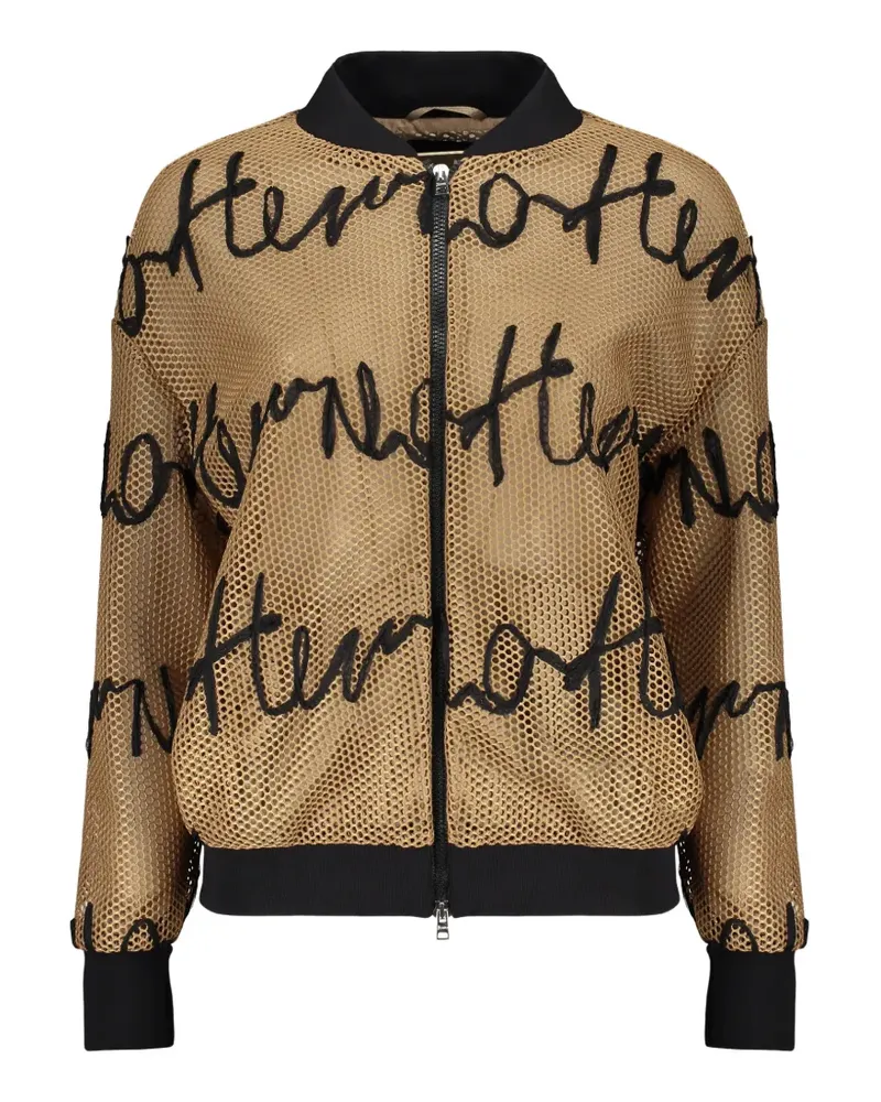 Herno logo-appliqués bomber jacket - Nude Nude