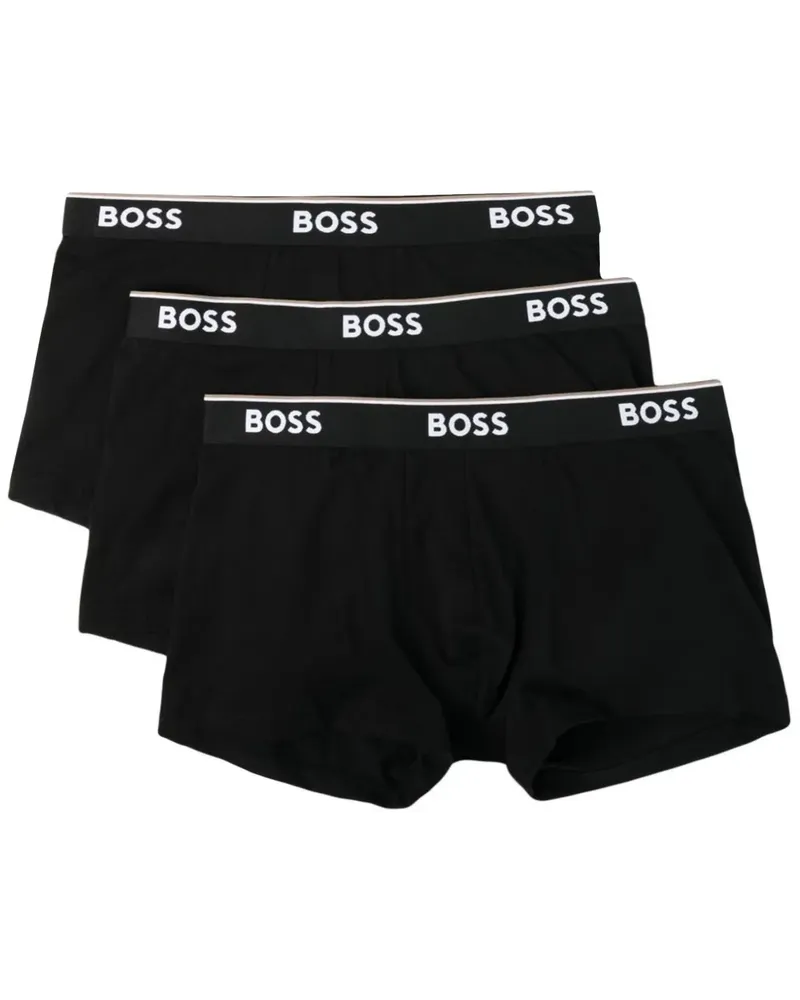HUGO BOSS Boxershorts mit Logo-Bund (3er-Set) - Schwarz Schwarz
