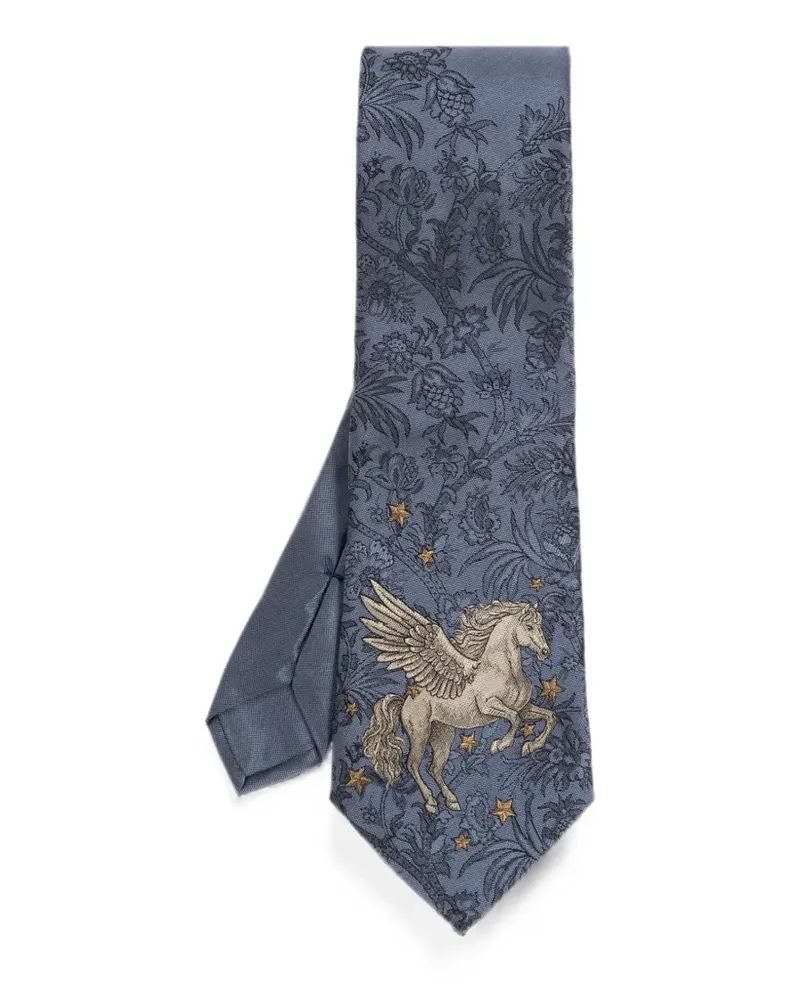 Etro Pegaso jacquard-silk tie - Blau Blau