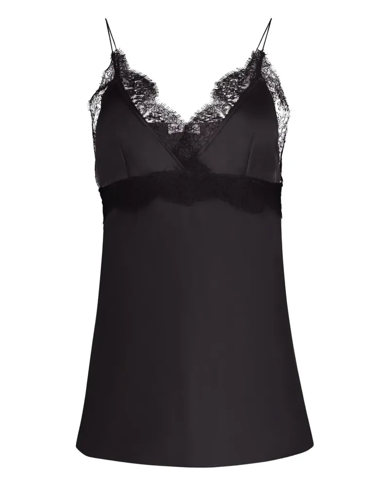 Nina Ricci Seidenoberteil mit V-Ausschnitt - Schwarz Schwarz