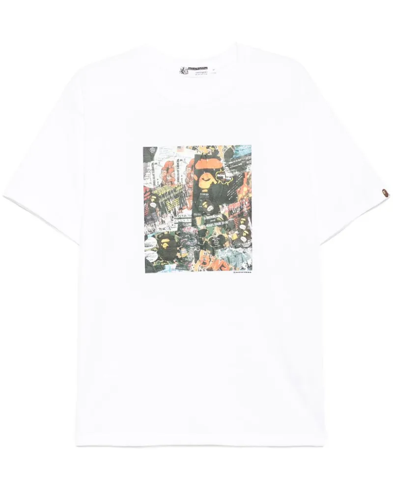 BAPE BAPE T-Shirt mit Flyer-Print - Weiß Weiß