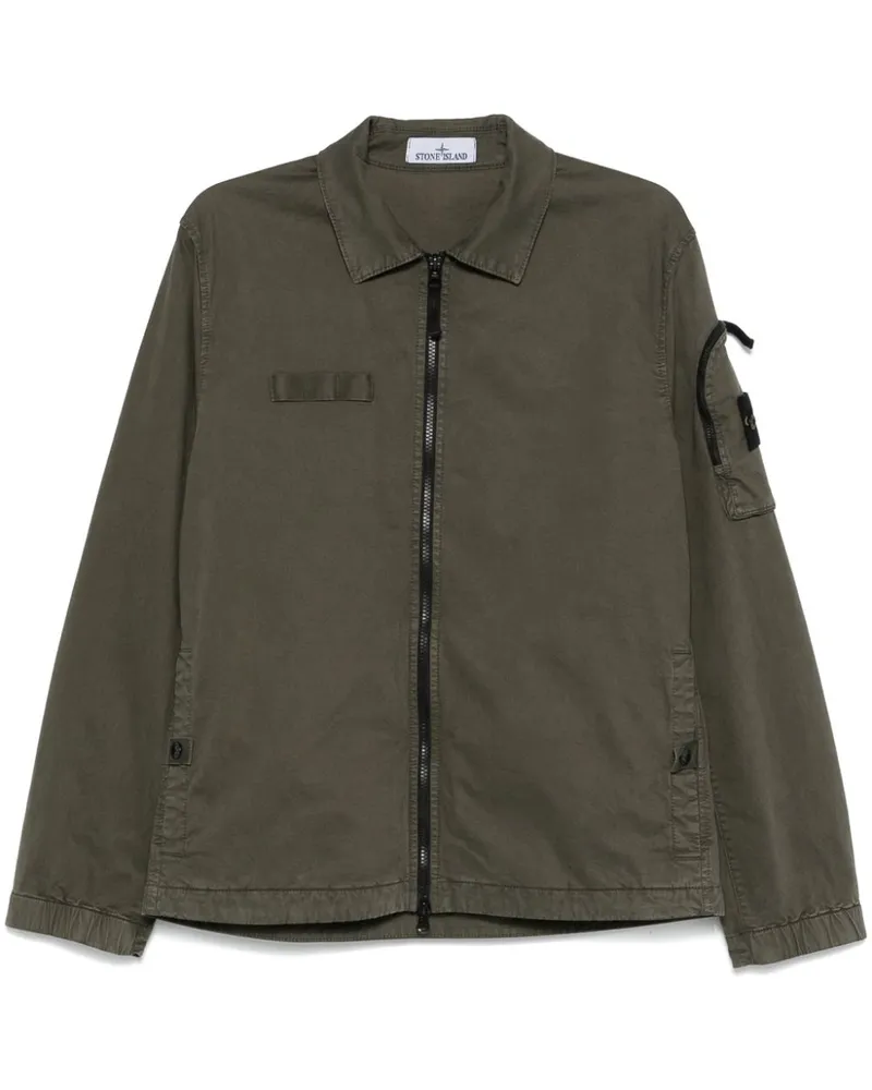 Stone Island Hemd mit Kompass-Patch - Grün Grün