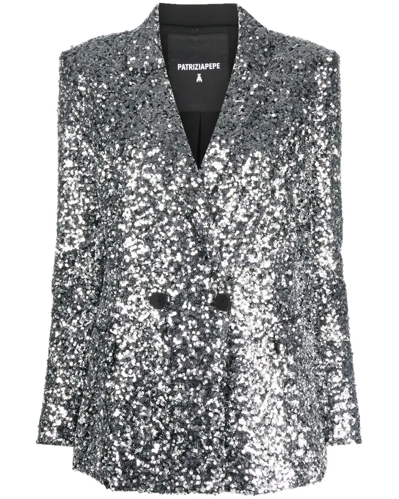 Patrizia Pepe Doppelreihiger Blazer Silber