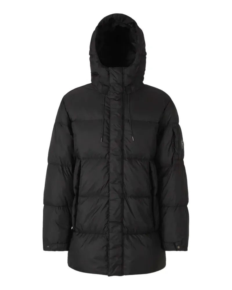 C.P. Company down shield lens hooded puffer - Schwarz Schwarz